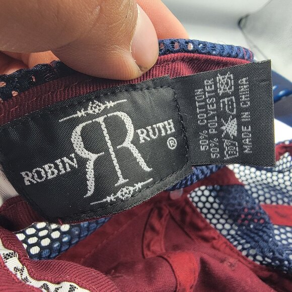 Robin Ruth New York Original Red Blue Trucker Hat Cap Casual Outdoors Adjustable - Picture 6 of 9